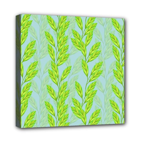 Background Leaves Branch Seamless Mini Canvas 8  X 8  (stretched) by Ravend