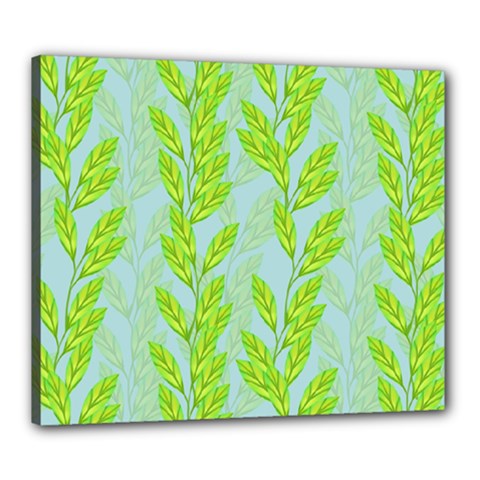 Background Leaves Branch Seamless Canvas 24  X 20  (stretched) by Ravend