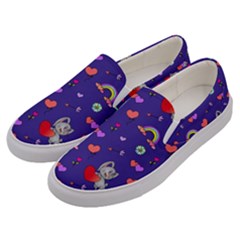 Rabbit Hearts Texture Seamless Pattern Men s Canvas Slip Ons