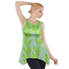 Background Leaves Branch Seamless Side Drop Tank Tunic by Ravend