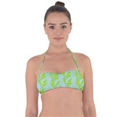 Background Leaves Branch Seamless Tie Back Bikini Top