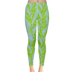 Background Leaves Branch Seamless Inside Out Leggings by Ravend