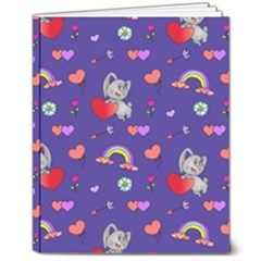 Rabbit Hearts Texture Seamless Pattern 8  X 10  Hardcover Notebook by Ravend