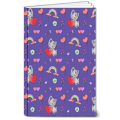 Rabbit Hearts Texture Seamless Pattern 8  X 10  Softcover Notebook by Ravend