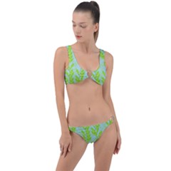 Background Leaves Branch Seamless Ring Detail Crop Bikini Set by Ravend