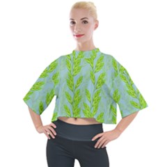 Background Leaves Branch Seamless Mock Neck T-shirt by Ravend