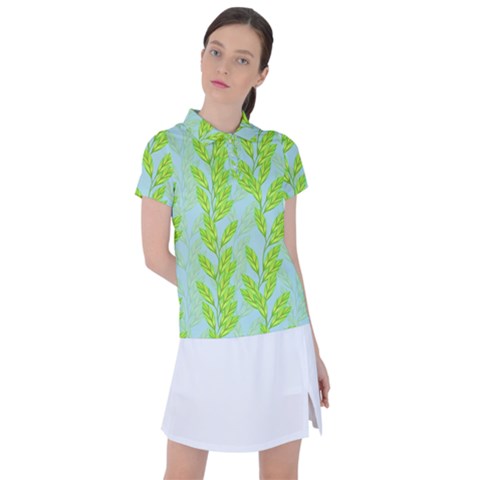 Background Leaves Branch Seamless Women s Polo T-shirt by Ravend