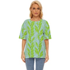 Background Leaves Branch Seamless Oversized Basic T-shirt by Ravend