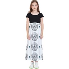 Floral Art Pattern Design Kids  Flared Maxi Skirt by Ravend