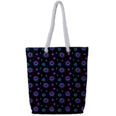 Stars Pattern Art Design Full Print Rope Handle Tote (small) by Ravend