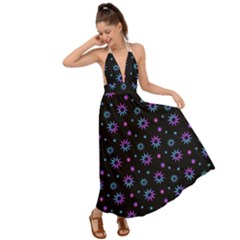 Stars Pattern Art Design Backless Maxi Beach Dress by Ravend