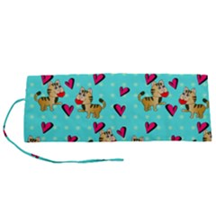 Cat Love Pattern Roll Up Canvas Pencil Holder (s) by Ravend