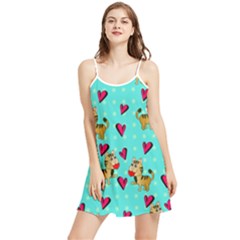 Cat Love Pattern Summer Frill Dress by Ravend