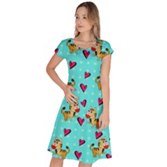 Cat Love Pattern Classic Short Sleeve Dress by Ravend