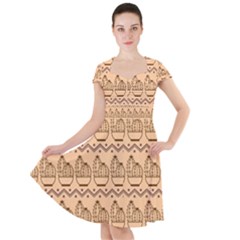 Pattern Design Background Nature Cap Sleeve Midi Dress by Ravend