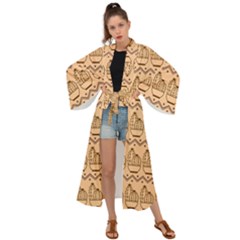 Pattern Design Background Nature Maxi Kimono by Ravend