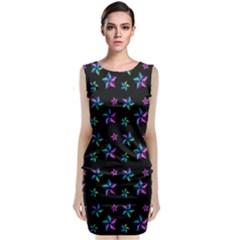 Stars Pattern Art Design Wallpaper Classic Sleeveless Midi Dress by Ravend