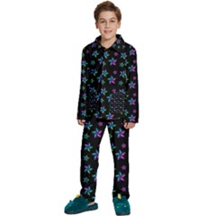 Stars Pattern Art Design Wallpaper Kids  Long Sleeve Velvet Pajamas Set by Ravend