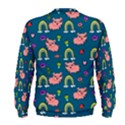 Flowers Pink Pig Piggy Seamless Men s Sweatshirt View2