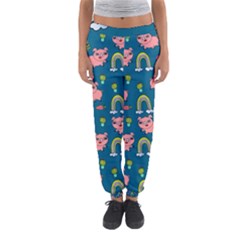 Flowers Pink Pig Piggy Seamless Women s Jogger Sweatpants