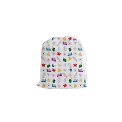 Snail Butterfly Pattern Seamless Drawstring Pouch (xs) by Ravend