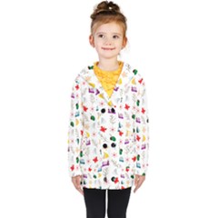 Snail Butterfly Pattern Seamless Kids  Double Breasted Button Coat by Ravend