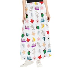 Snail Butterfly Pattern Seamless Maxi Chiffon Skirt by Ravend