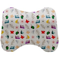 Snail Butterfly Pattern Seamless Head Support Cushion by Ravend