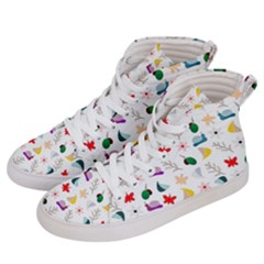 Snail Butterfly Pattern Seamless Men s Hi-top Skate Sneakers by Ravend