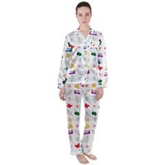 Snail Butterfly Pattern Seamless Women s Long Sleeve Satin Pajamas Set	 by Ravend