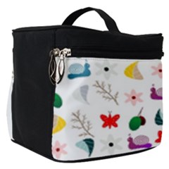 Snail Butterfly Pattern Seamless Make Up Travel Bag (small) by Ravend