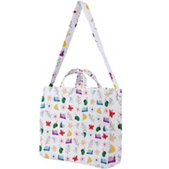 Snail Butterfly Pattern Seamless Square Shoulder Tote Bag by Ravend