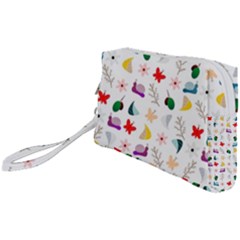 Snail Butterfly Pattern Seamless Wristlet Pouch Bag (small) by Ravend