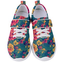 Floral Art Flowers Textile Women s Velcro Strap Shoes by Ravend