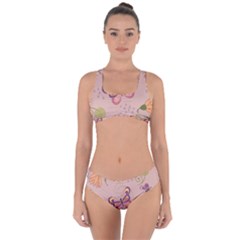 Butterfly Background Pattern Texture Criss Cross Bikini Set by Ravend