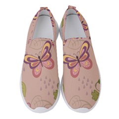 Butterfly Background Pattern Texture Women s Slip On Sneakers by Ravend