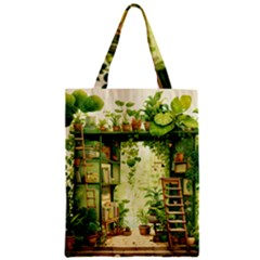 Building Potted Plants Zipper Classic Tote Bag by Ravend