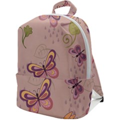 Butterfly Background Pattern Texture Zip Up Backpack by Ravend