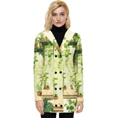 Building Potted Plants Button Up Hooded Coat  by Ravend