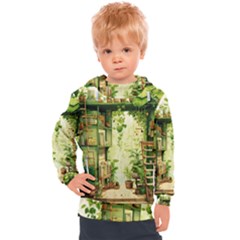 Building Potted Plants Kids  Hooded Pullover by Ravend