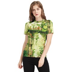 Building Potted Plants Women s Short Sleeve Rash Guard by Ravend