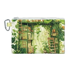 Building Potted Plants Canvas Cosmetic Bag (large) by Ravend