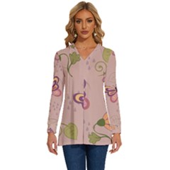 Butterfly Background Pattern Texture Long Sleeve Drawstring Hooded Top by Ravend