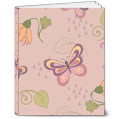 Butterfly Background Pattern Texture 8  X 10  Hardcover Notebook by Ravend