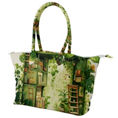 Building Potted Plants Canvas Shoulder Bag by Ravend