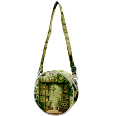 Building Potted Plants Crossbody Circle Bag by Ravend