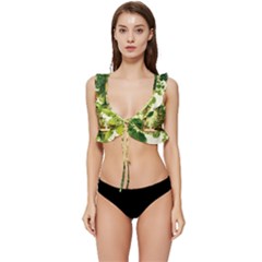 Building Potted Plants Low Cut Ruffle Edge Bikini Top by Ravend