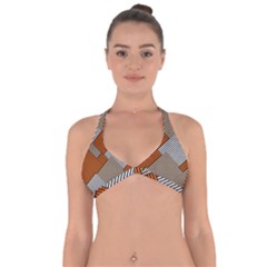 Abstract Pattern Line Art Design Decoration Halter Neck Bikini Top by Ravend