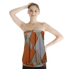 Abstract Pattern Line Art Design Decoration Strapless Top by Ravend