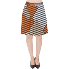 Abstract Pattern Line Art Design Decoration Velvet High Waist Skirt by Ravend